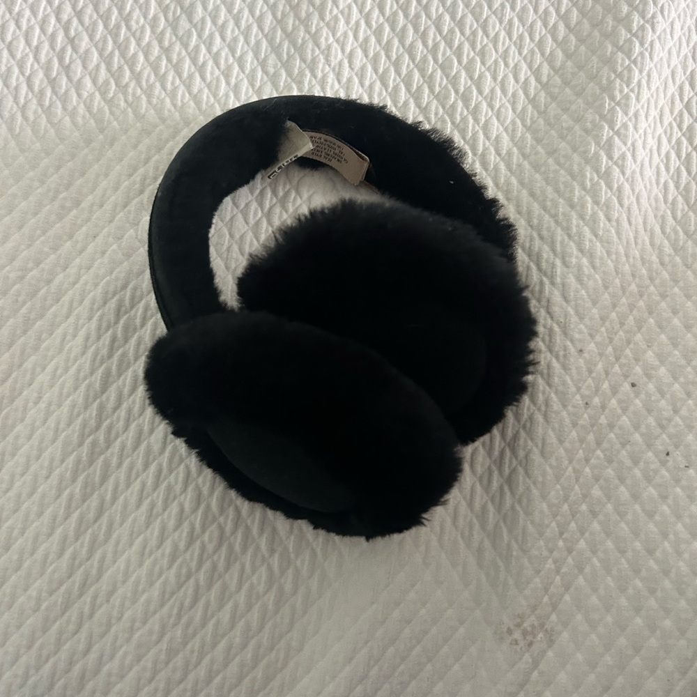 UGG Black Faux Fur Earmuffs
